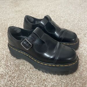 Dr. Martens Black Bethan T-Bar Platform Shoe